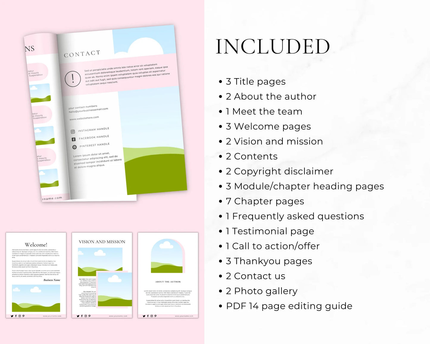 Editable Ebook Template, Small Business Canva Ebook Template