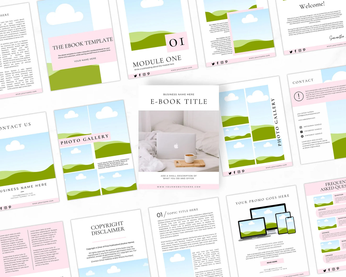 Editable Ebook Template, Small Business Canva Ebook Template